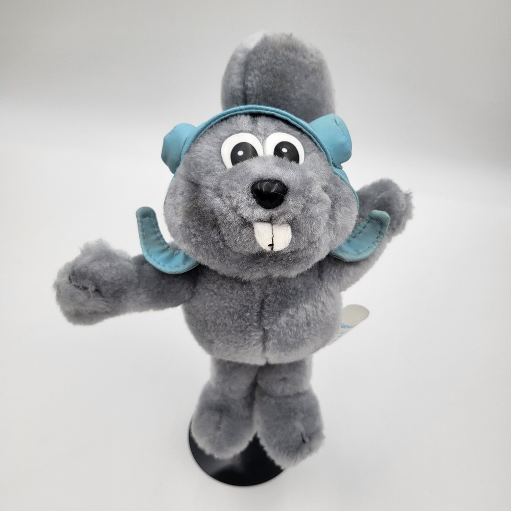 Rocky the Flying Squirrel Plush 2001 Toy Network Rocky and Bullwinkle Gray 8"
